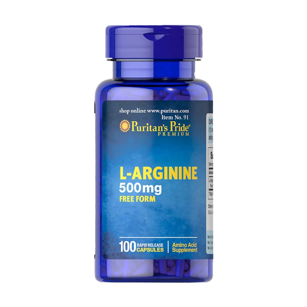 L-аргінін Puritan's Pride L-Arginine, 500 мг, 100 капсул